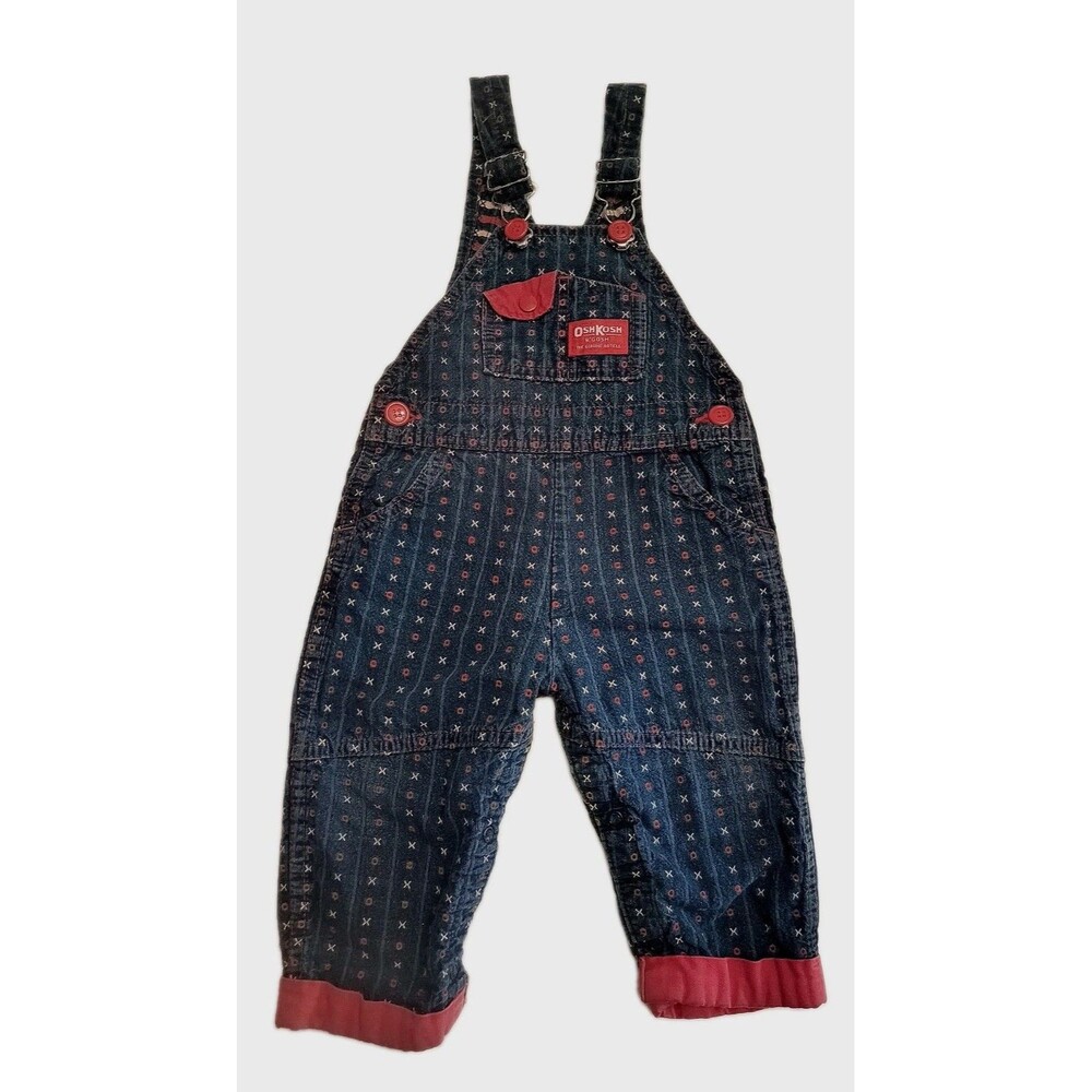 Vintage Osh Kosh B'Gosh Vesteak Blue Denim Overalls Boys 24M USA XOXO Designs